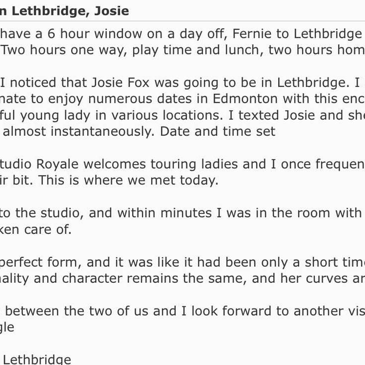 Josie Fox is Female Escorts. | Lethbridge | Alberta | Canada | canadatopescorts.com 