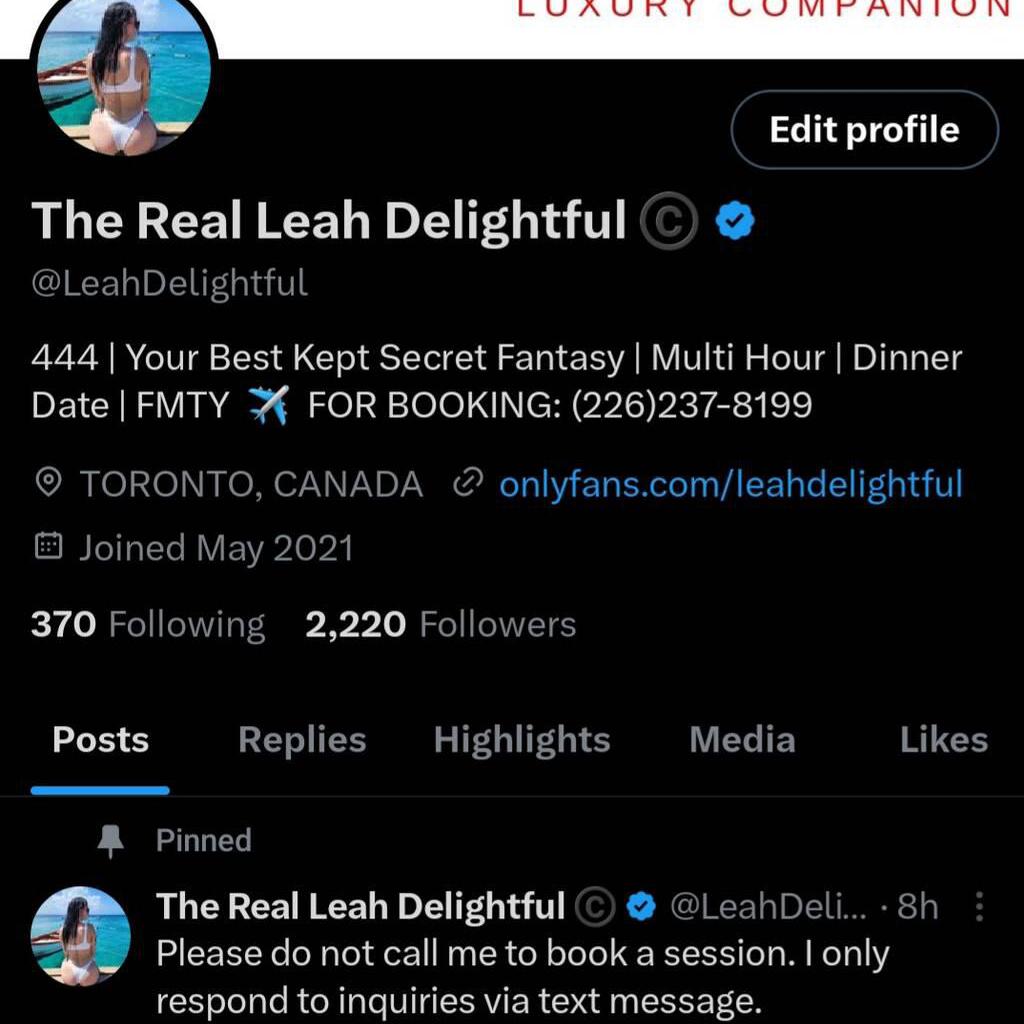The Real Leah Delightful is Female Escorts. | Kitchener | Ontario | Canada | canadatopescorts.com 