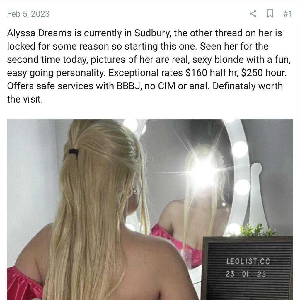 Alyssa dreams is Female Escorts. | Sudbury | Ontario | Canada | canadatopescorts.com 