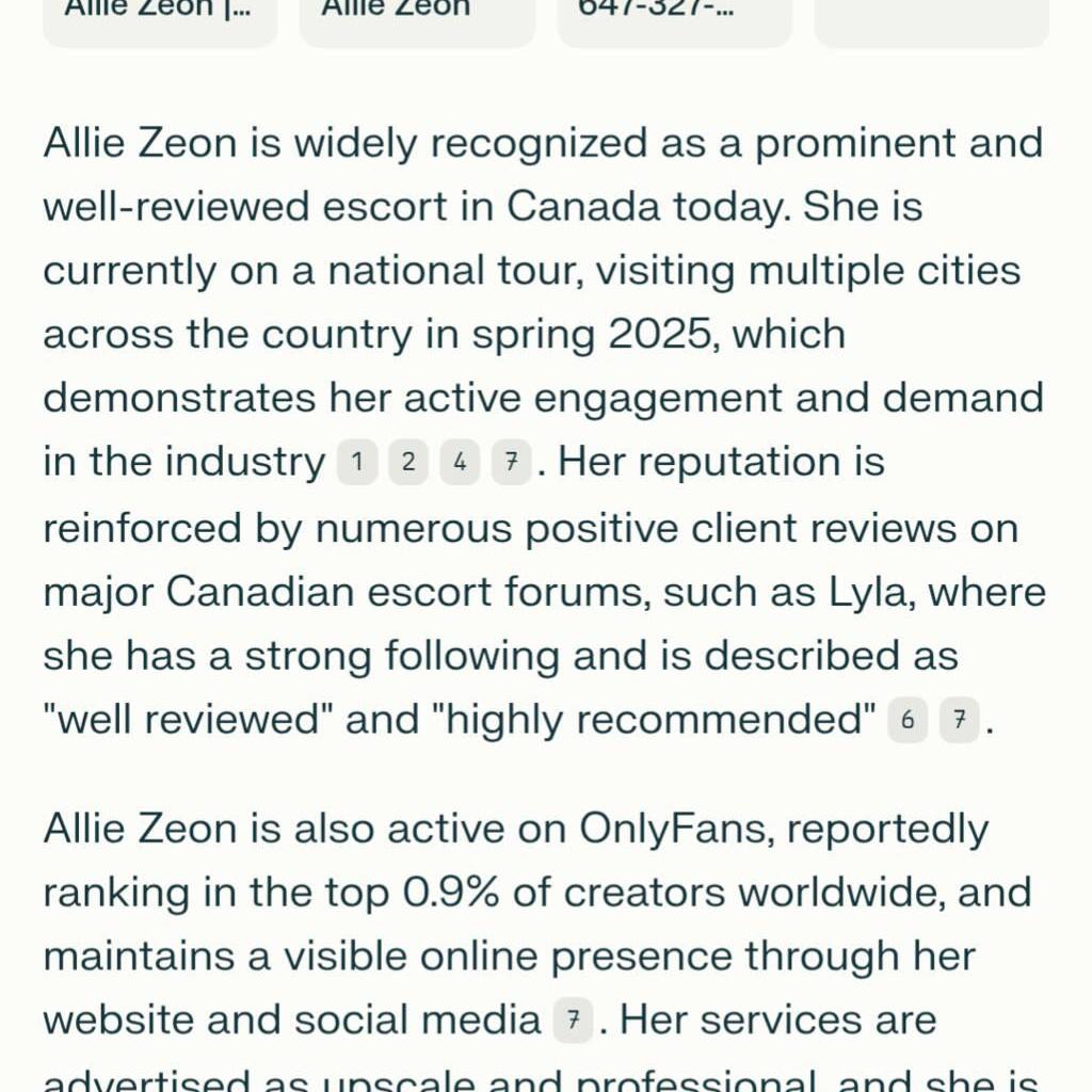 
                        Allie Zeon
                     is Female Escorts. | Fredericton | New Brunswick | Canada | canadatopescorts.com 