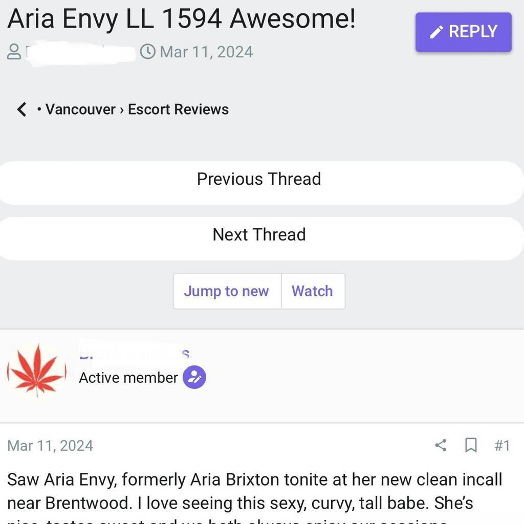 
                        Aria Envy
                     is Female Escorts. | Vancouver | British Columbia | Canada | canadatopescorts.com 