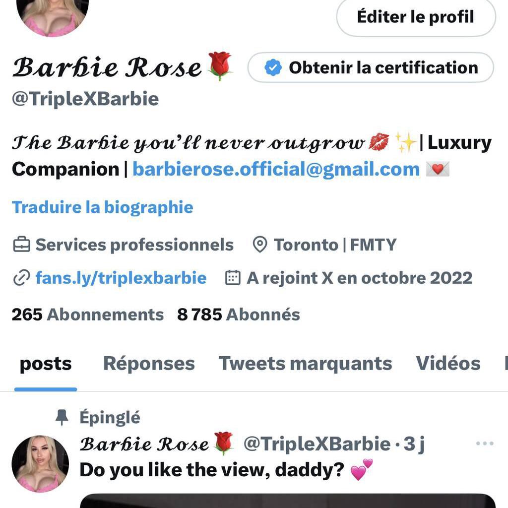 
                        Barbie
                     is Female Escorts. | Toronto | Ontario | Canada | canadatopescorts.com 