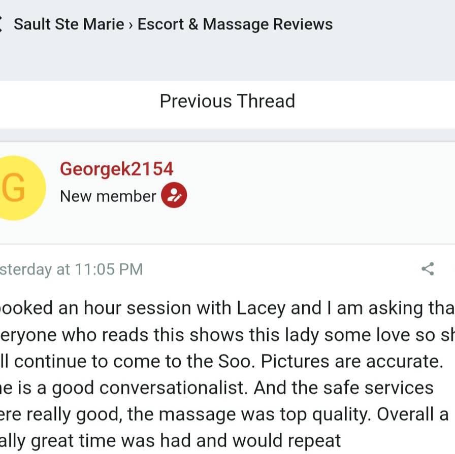 
                        Lacey  CASH preferred
                     is Female Escorts. | Sudbury | Ontario | Canada | canadatopescorts.com 