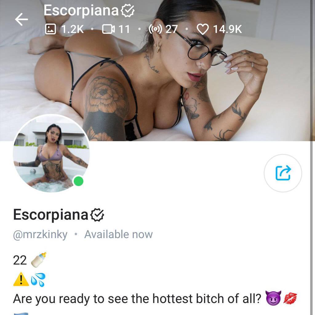 
                        Escorpiana
                     is Female Escorts. | St. John | New Brunswick | Canada | canadatopescorts.com 