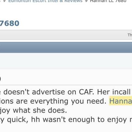 
                        Hannah
                     is Female Escorts. | Edmonton | Alberta | Canada | canadatopescorts.com 