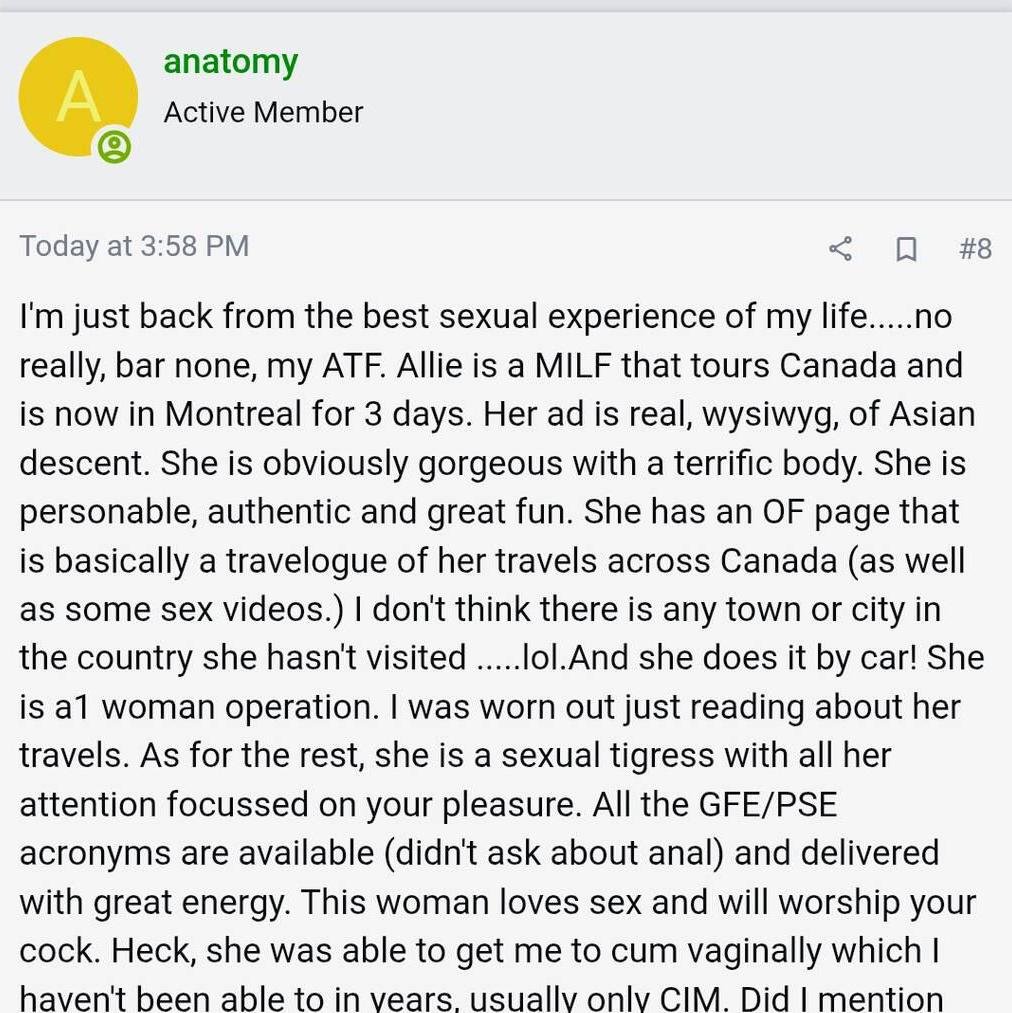 
                        Allie Zeon
                     is Female Escorts. | Cornwall | Ontario | Canada | canadatopescorts.com 