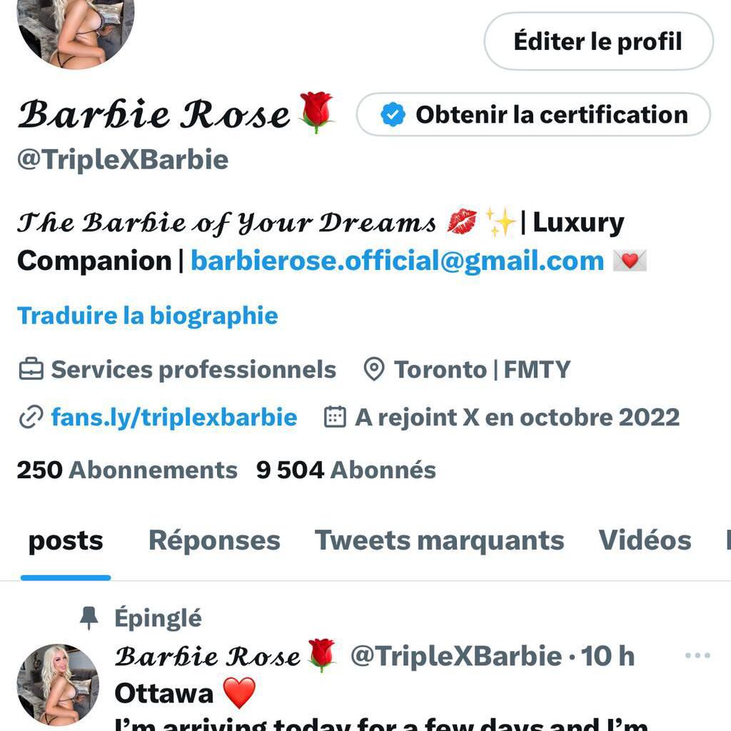 
                        Barbie
                     is Female Escorts. | Kitchener | Ontario | Canada | canadatopescorts.com 