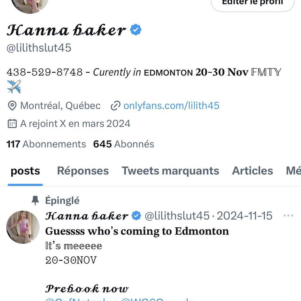 
                        Hanna bakers -CAF review
                     is Female Escorts. | Edmonton | Alberta | Canada | canadatopescorts.com 