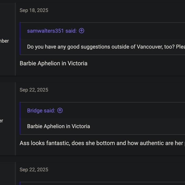 
                        Barbie Aphelion
                     is Female Escorts. | Nanaimo | British Columbia | Canada | canadatopescorts.com 