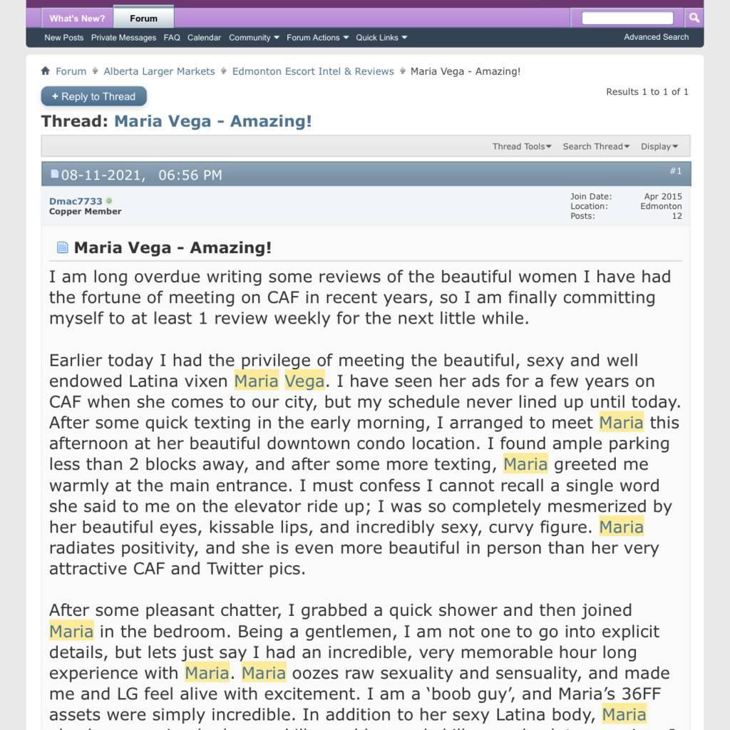 
                        Miss Maria Vega
                     is Female Escorts. | Kamloops | British Columbia | Canada | canadatopescorts.com 