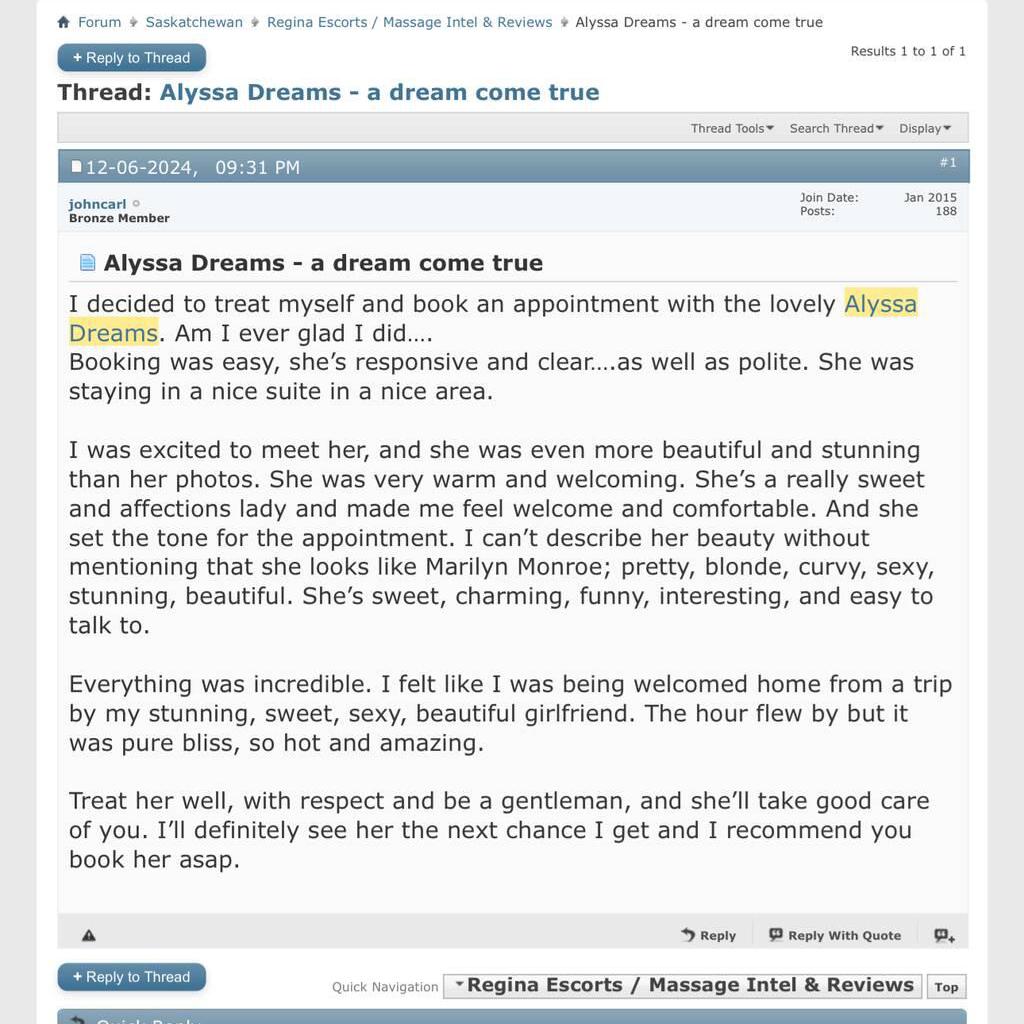 
                        Alyssa dreams
                     is Female Escorts. | Sudbury | Ontario | Canada | canadatopescorts.com 