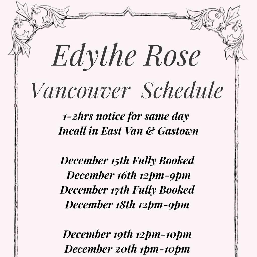 
                        Edythe Rose East Van
                     is Female Escorts. | Vancouver | British Columbia | Canada | canadatopescorts.com 