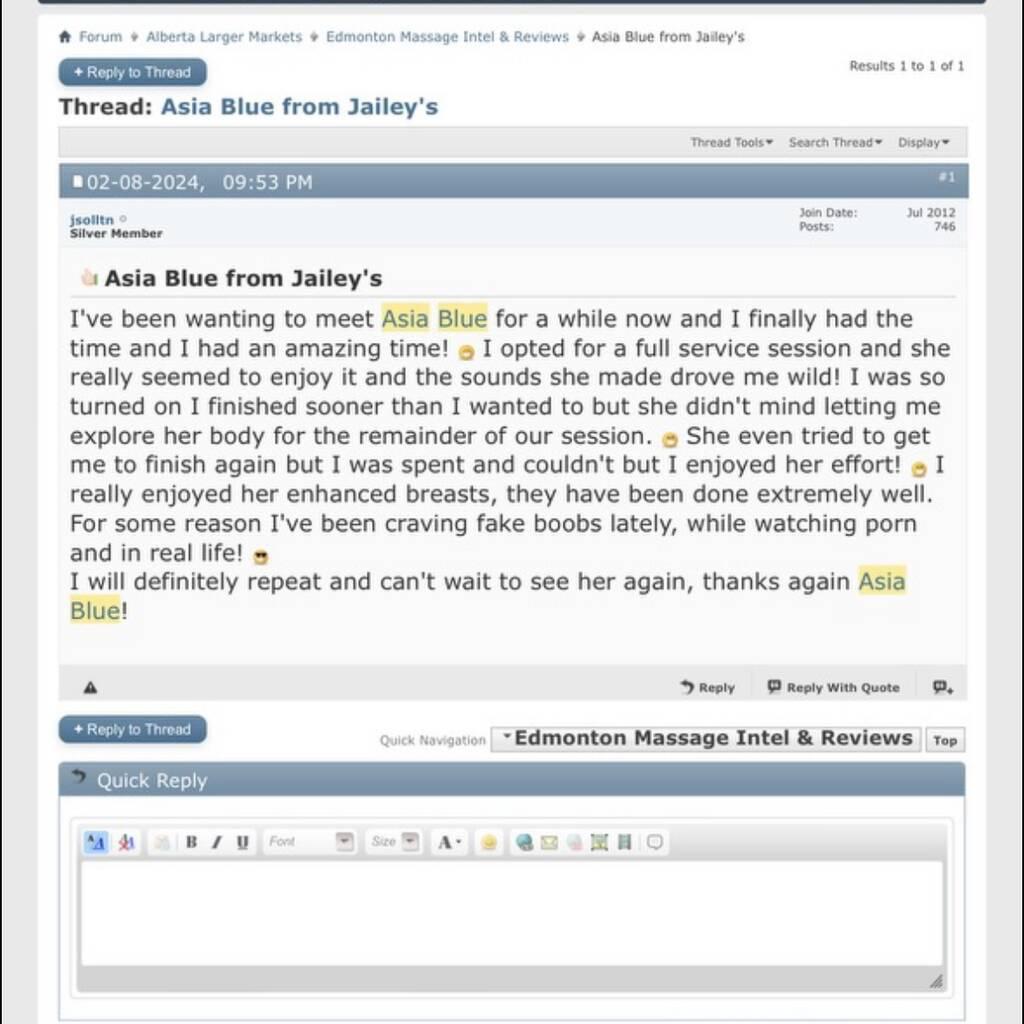 
                        Asia Blue
                     is Female Escorts. | Red Deer | Alberta | Canada | canadatopescorts.com 