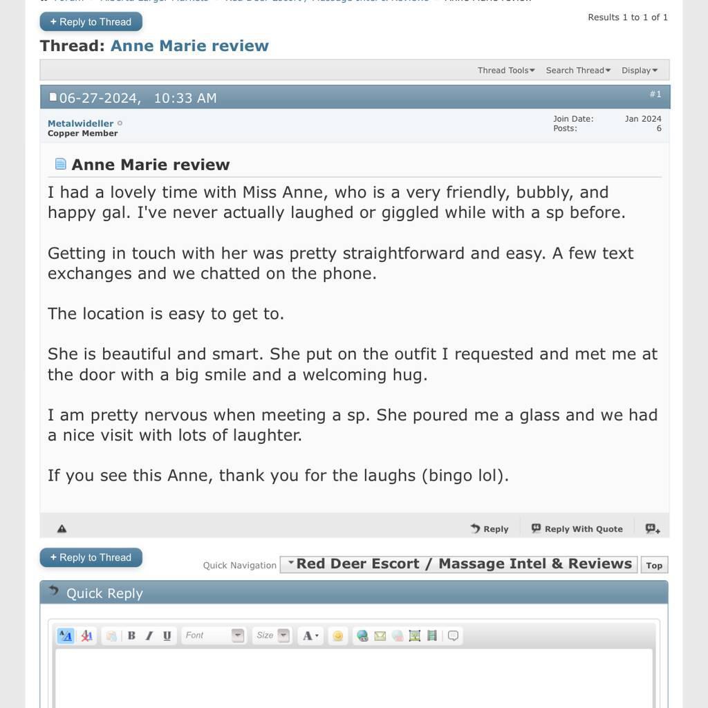 
                        AnneMarie-Real Companion
                     is Female Escorts. | Red Deer | Alberta | Canada | canadatopescorts.com 