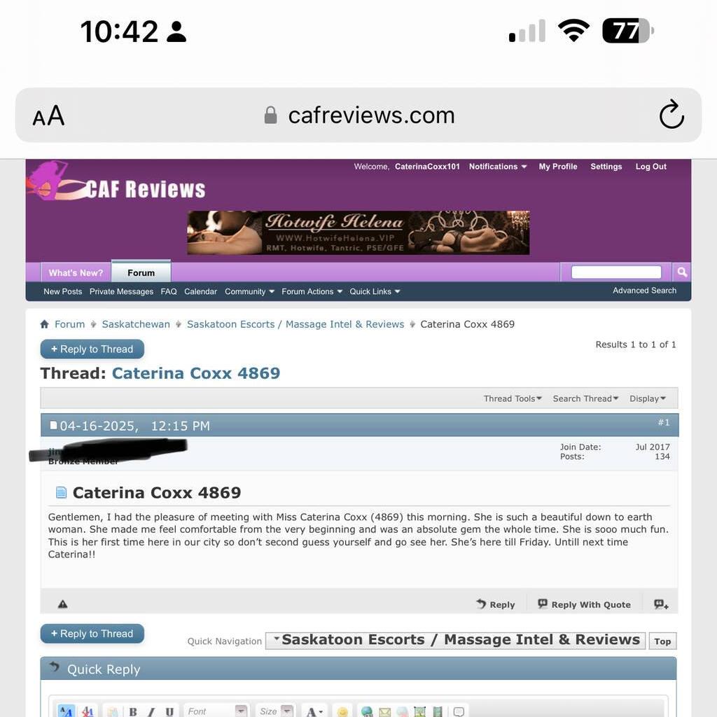 
                        𝓒𝓪𝓽𝓮𝓻𝓲𝓷𝓪 𝓒𝓸𝔁𝔁
                     is Female Escorts. | Regina | Saskatchewan | Canada | canadatopescorts.com 