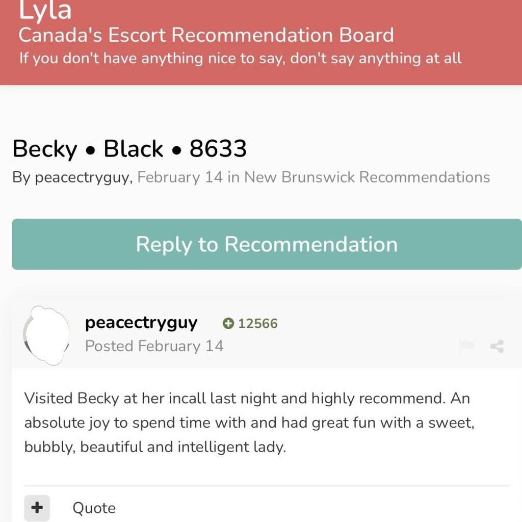 
                        Hot Girl Becky
                     is Female Escorts. | St. John | New Brunswick | Canada | canadatopescorts.com 