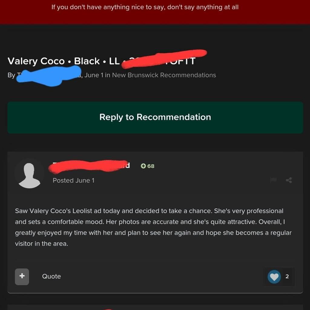 
                        Valery coco
                     is Female Escorts. | Moncton | New Brunswick | Canada | canadatopescorts.com 