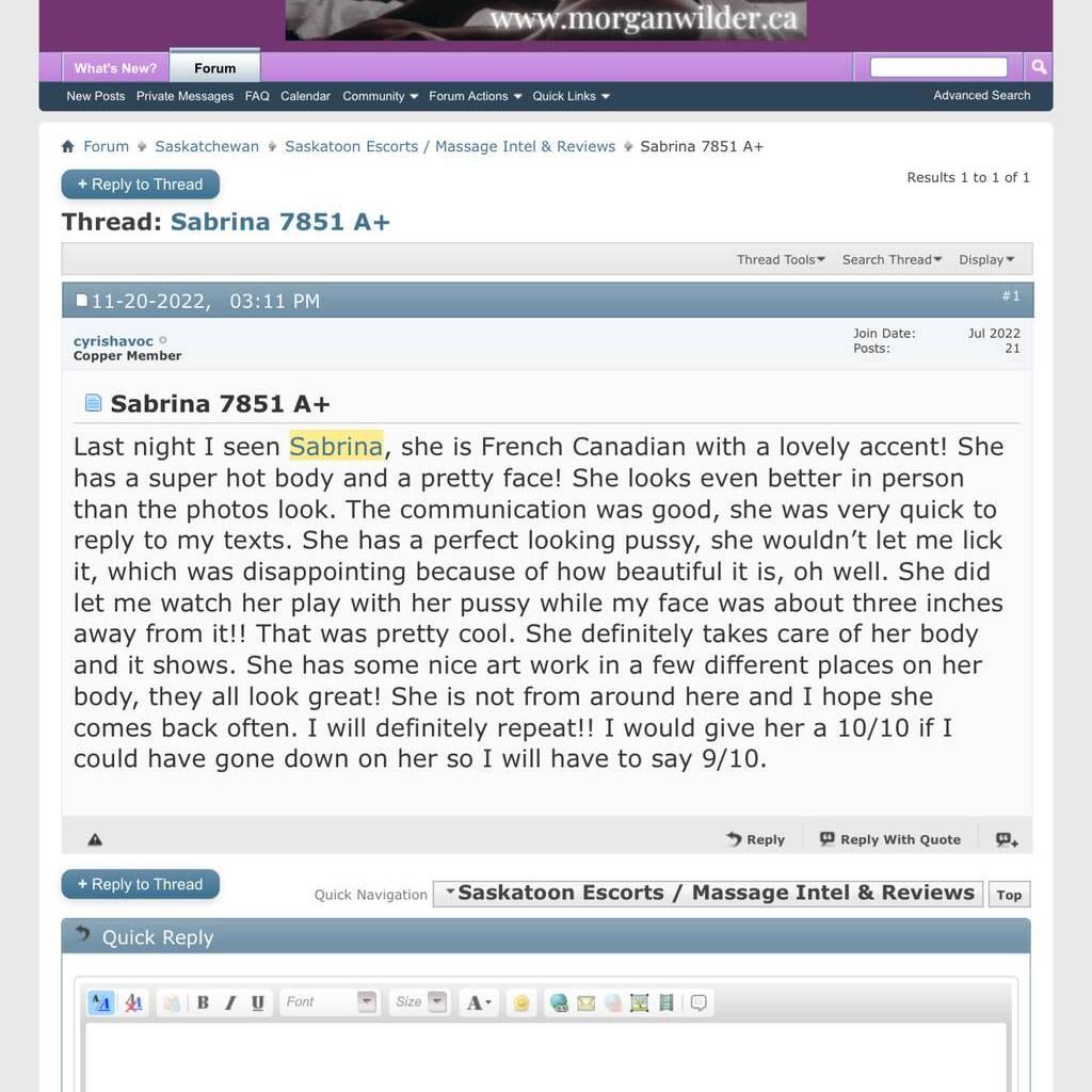 
                        Sabrina
                     is Female Escorts. | Regina | Saskatchewan | Canada | canadatopescorts.com 