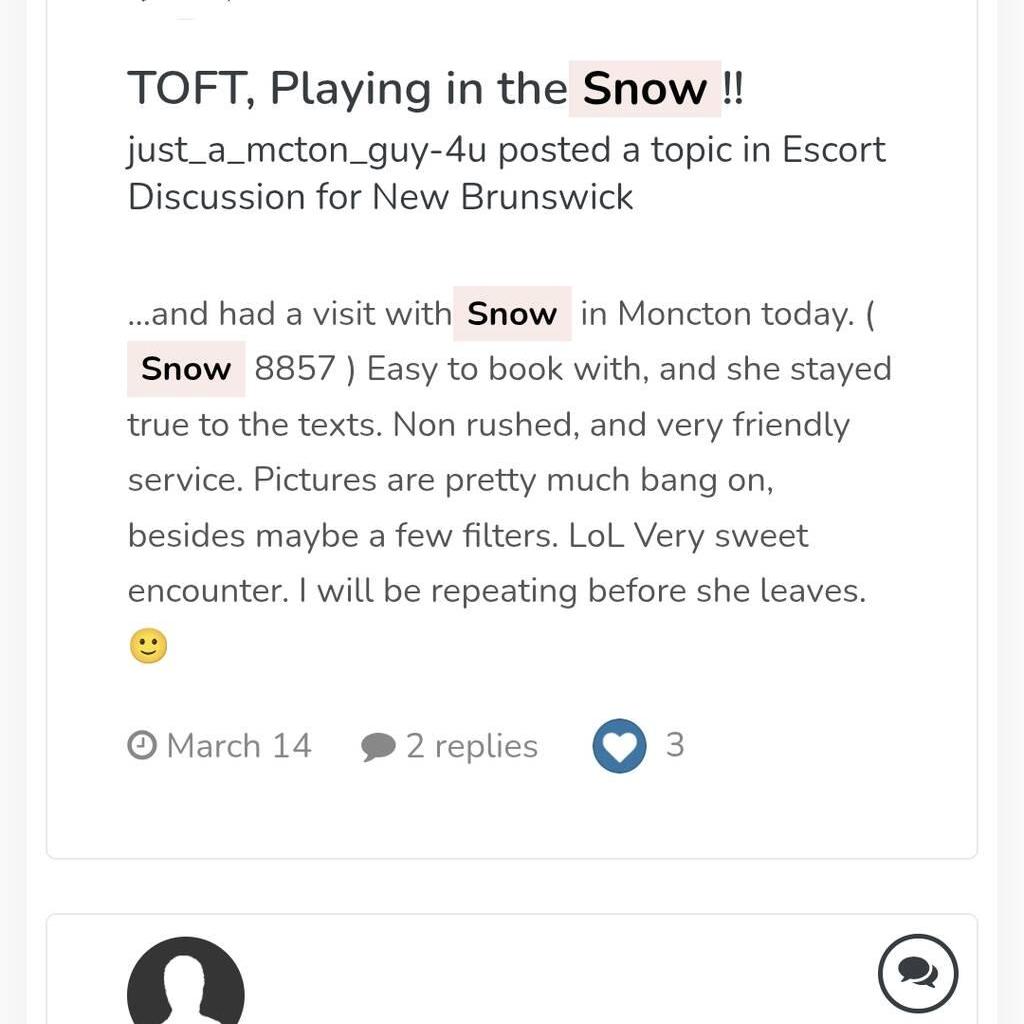 
                        Snow 416.722.8857
                     is Female Escorts. | St. John | New Brunswick | Canada | canadatopescorts.com 