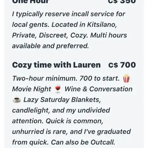 
                        Lauren Luscious
                     is Female Escorts. | Vancouver | British Columbia | Canada | canadatopescorts.com 