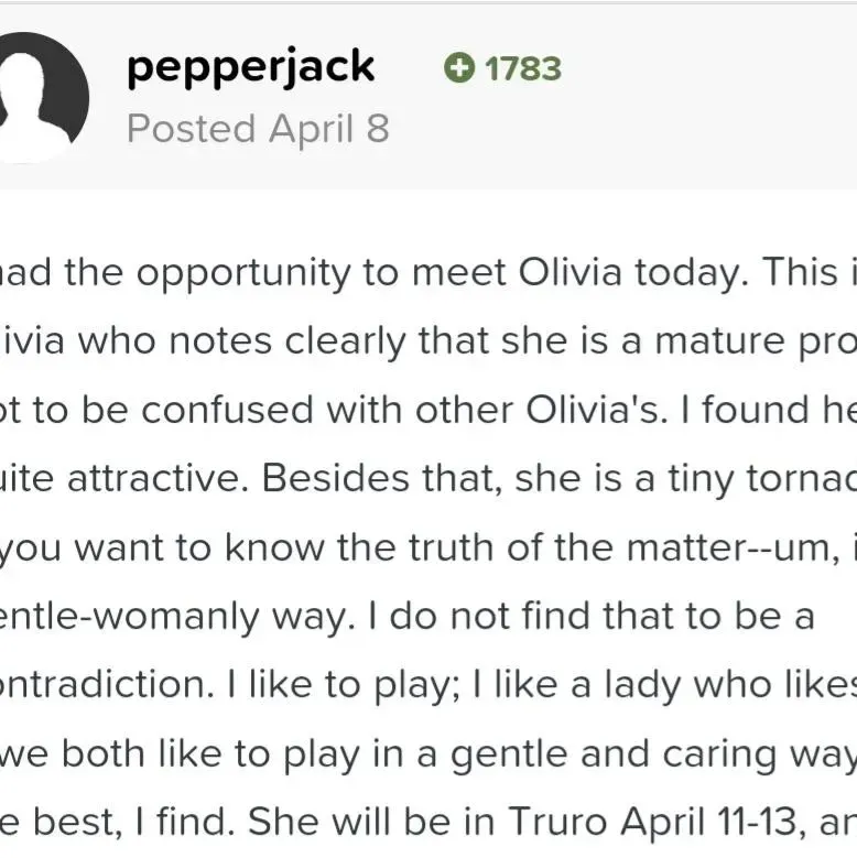 
                        Olivia
                     is Female Escorts. | Moncton | New Brunswick | Canada | canadatopescorts.com 